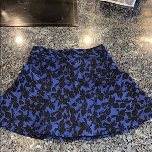 Express Blue and Black Mini Skater Skirt